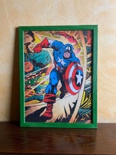 Quadro su tela “Capitan America” Marvel  con cornice 30x40 colore verde