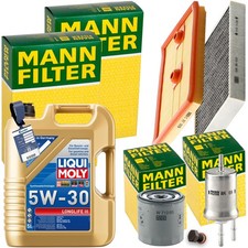 PACCHETTO ISPEZIONE UOMO + 5 L OLIO LIQUIDO MOLY 5W-30 adatto per VW Polo 6R 1.2 + 1.4 TSI