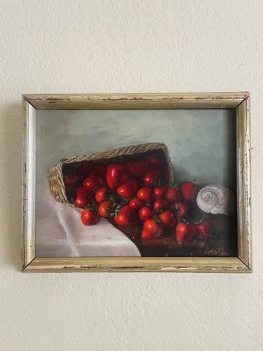 Antico dipinto olio natura