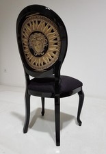 Sedia di lusso nera sedie poltrona oro sala da pranzo design legno moderna poltrona reclinabile