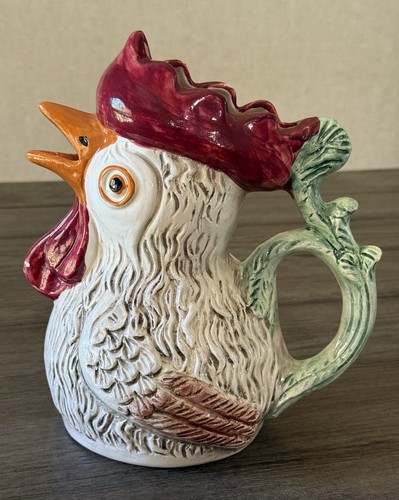 Brocca gallo maiolica bassano - brocca,