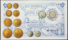 Romania 2007 Oro  Argento Monete Denaro Valuta Commercio Affari Storia M S Mnh