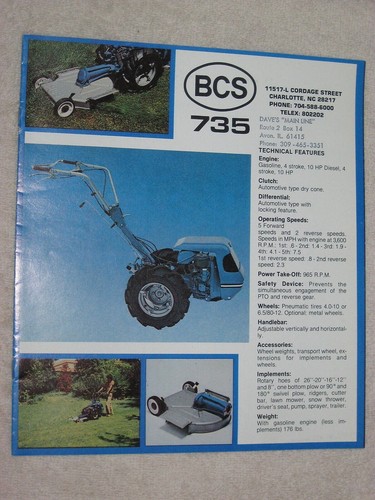 Bcs 735 trattore - 735, motozappa