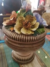 Centrotavola Coppa In Ceramica Smaltata Bassano Made In Italy 