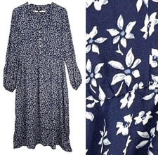 Bobeau Maxi Abito Floreale Blu