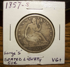 1857-S Mezzo Dollaro Liberty