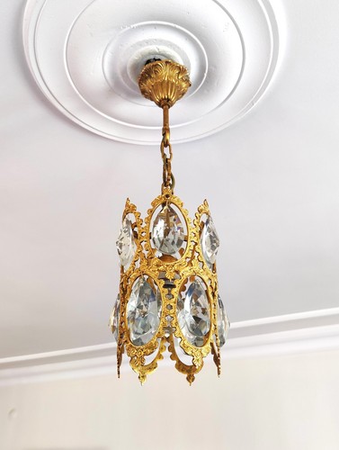 Lampadario vintage ottone