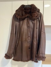 Giacca In Vera Pelle Marrone Interno Pelliccia Di Lapin