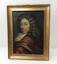 ? Antico dipinto olio su tela “Gentiluomo con parrucca “ 
