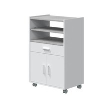 MOBILE CUCINA CARELLO CON RUOTE SALVASPAZIO 2 CASSETTI FORNO MICROONDE BIANCO