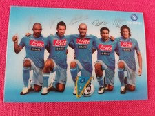 CARTOLINA 2011-12 PRISMATICA  NAPOLI CAVANI LAVEZZI HAMSIK CANNAVARO AUTOGRAFI