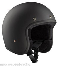 Casco moto Bandit ""Jet"" a faccia aperta. nero opaco. Approvato ECE. stile retrò