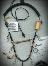 Cordino pesca a mosca con portapunte e perline tutte naturali USA fatto a mano