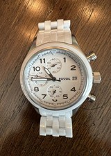 Orologio Fossil Ceramica, Bianco, Modello CE1077 111304, Donna, Link Extra, Need Bat