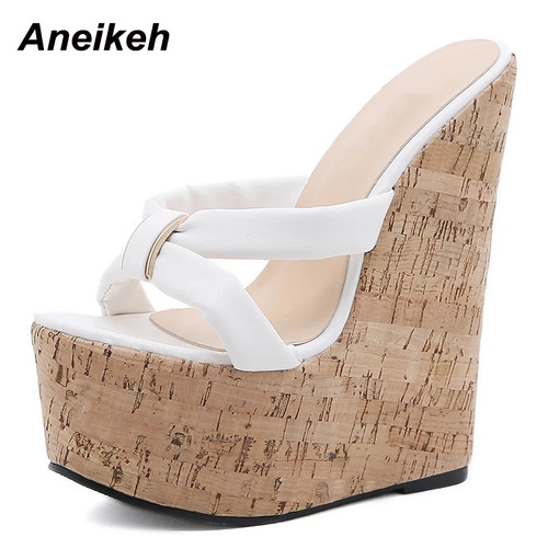 Aneikeh zeppe tacco pantofole - aneikeh,