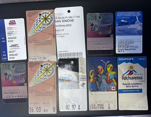 Lotto skipass vintage anni - skipass,