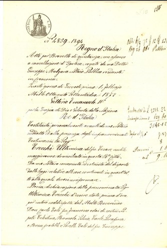 1872 cremona quietanza - cremona,