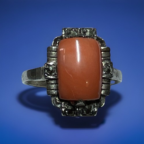 Anello corallo argento - corallo, anni