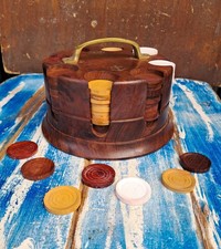 Porta Fiches In Legno Da Poker Chip Display Stand Vintage 