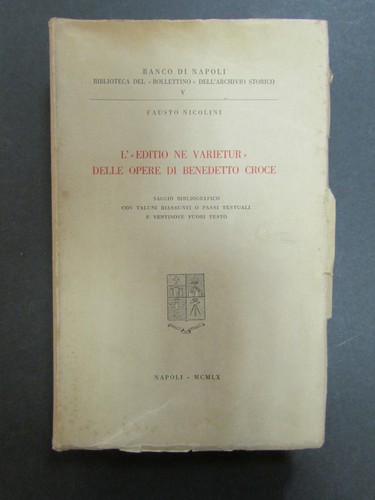 Nicolini fausto editio - nicolini, "editio