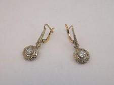 ORECCHINI IN ORO ANNI '20  DIAMANTI  BRILLANTI OLD GOLD EARRINGS WITH DIAMONDS