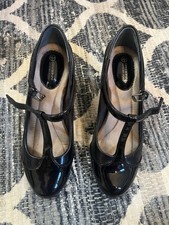 Décolleté Giani Bernini 5,5 m pelle cinturino a T Mary Jane nero bordo vernice memory foam