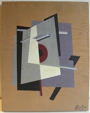 ROBUSTA TAVOLA DI LEGNO VECCHIO QUADRO OLIO Avanguardia Russa Russian avantgarde