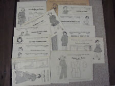 vintage 13 MODELLI SU CARTA VESTITI BAMBINA originali da rivista d'epoca anni 50