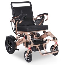 MobilityPlus+ Sedia a Rotelle Elettrica Leggera Oro | Pieghevole Istantaneo, 24kg, 4mph