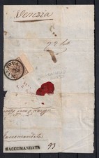 A08 REGNO LOMBARDO-VENETO Frammento RACCOMANDATA da PADOVA f.llo 30 cent