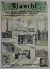 RARO MANIFESTO DITTA EDOARDO BIANCHI CROSS COUNTRY 1932 BOVET MARA CICLISMO