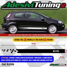 Kit 2 Adesivi Strisce Laterali per auto Fiat Punto Evo - Scegli Modello e Colore