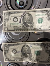 dollari americani banconote da 50dollari una del 1969 e una del 1974