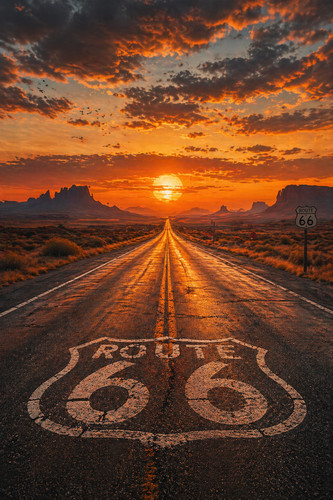 Poster route tramonto - route,