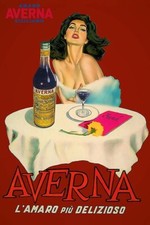Poster Manifesto Locandina Pubblicitaria  Amaro Averna Stampa Vintage 60x90 Cm.
