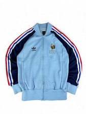 Track Top Adidas Jacket Soccer FFF Firebird World Cup Retro Blue White - sz. S