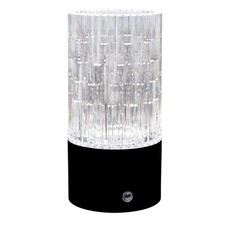 Lampada LED vaso cilindro NERO ricaricabile 18x9 cm BOMBONIERA 1CJA