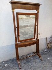 SPECCHIERA-PSICHE ANTICA IMPERO '800 - PIEDI SAGOMATI E 2 CASSETTINI -  EMILIA