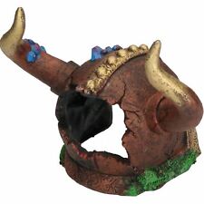 Decorazione acquario acquatico casco vichingo grotta pesci serbatoio ornamento 12x10x15