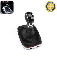 Pomello Leva del Cambio per Opel Insignia 6 Marce Nero Pelle con Cuffia
