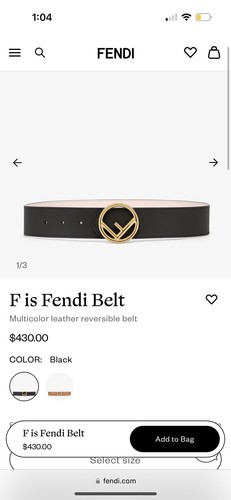 Fendi belt reversible - f,