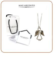 COLLANA IN ARGENTO 925 CATENINA CON CIONDOLO  ANGIOLETTO CON ZIRCONI 