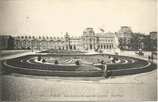 Cartolina parigi giardini - parigi,