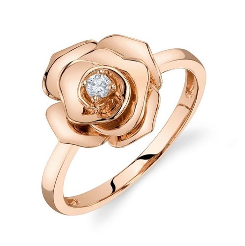 Fiore anello diamante - diamante, 14k