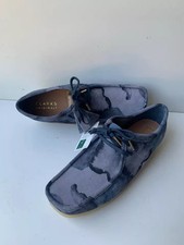 NUOVE SCARPE UOMO CLARKS ORIGINALS WALLABEE blu mimetiche scamosciate taglia uk 7