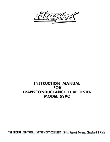 Hickok 539c tester - 539c,