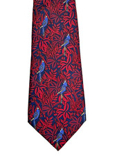 Cravatta vintage Gucci da uomo in seta ~ uccellini tropicali ~ 3 3/8"