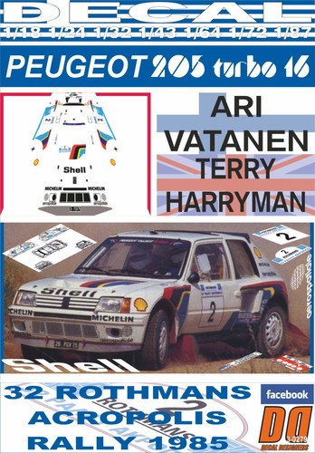 Decal peugeot 205 t16 - decal, e2
