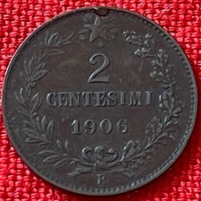 ITALY 2 CENTESIMI 1906 R -
