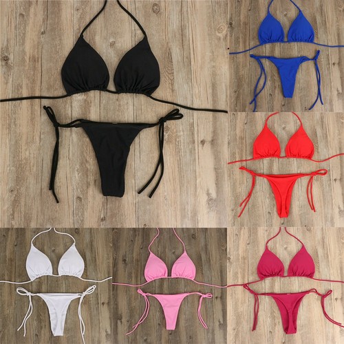 Sexy estivo solido bikini set - solido,